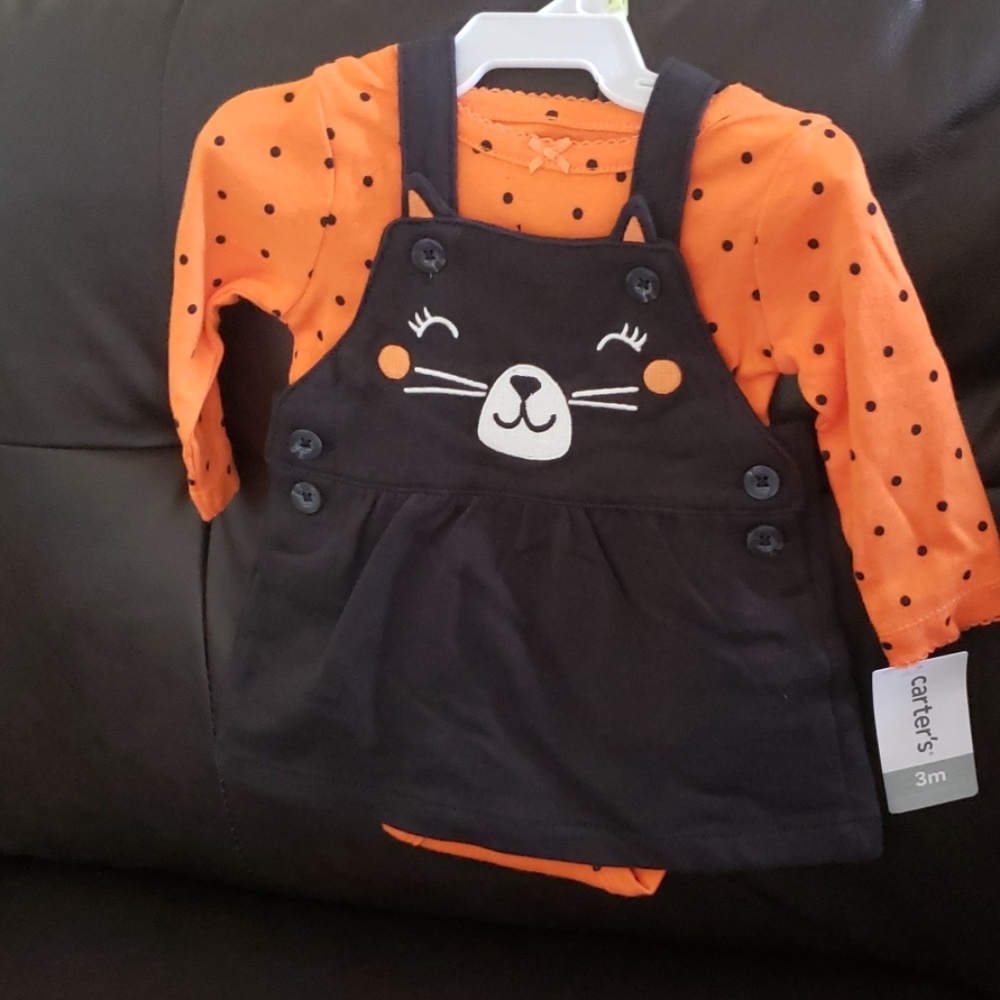 Fall baby dress and matching onesie